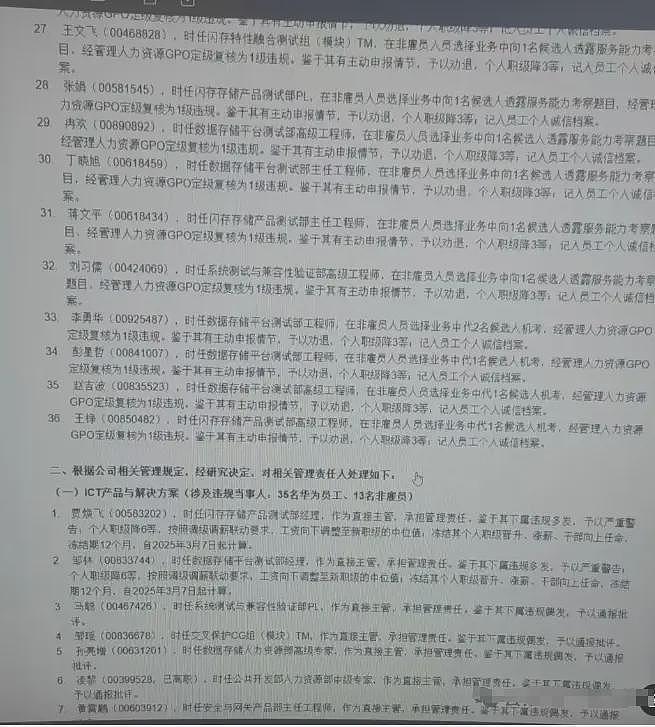 华为爆雷！人员名单曝光，整整5大页纸，疑内部人员分赃不均闹掰（组图） - 10