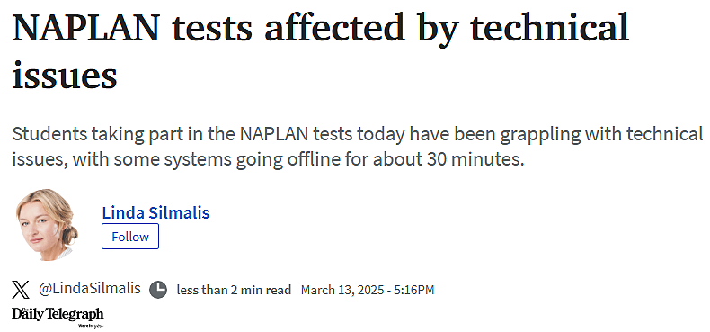 突发意外！NAPLAN数千考生受到影响，华人家长吐槽：难哭了…（组图） - 1