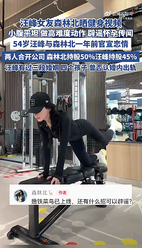 官宣恋情近1年，汪峰网红女友“森林北”晒视频回应怀孕传闻（组图） - 1