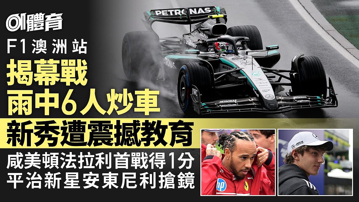 F1澳洲战：雨战中六人退赛！咸美顿法拉利首战失色，诺里斯封王（组图） - 2