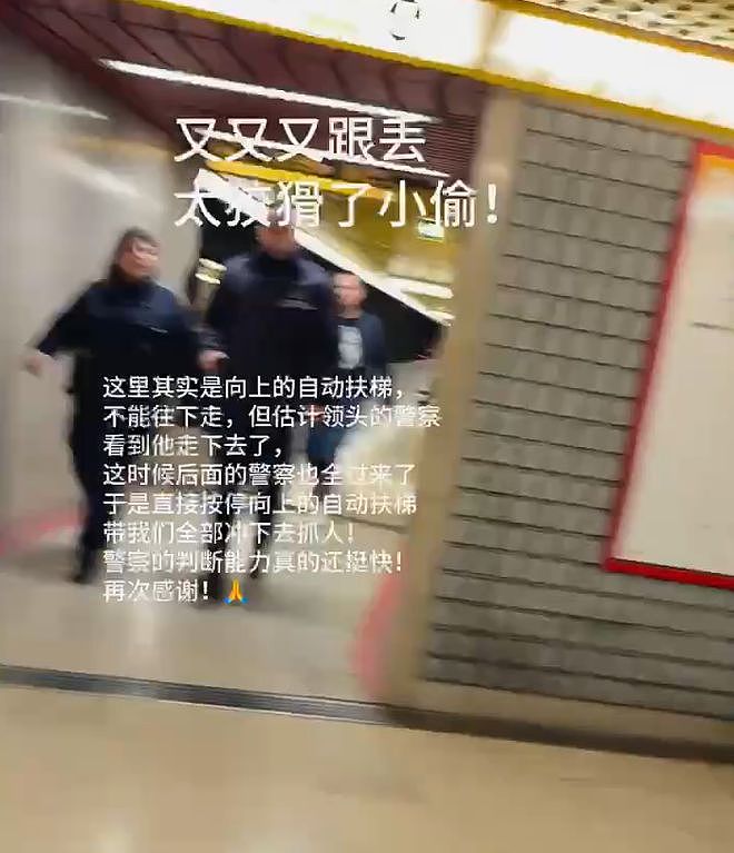 中国妹子国外地铁关门瞬间手机被抢！徒手扒开门狂跑百米又给抢回来了！小偷被抓后懵了...（组图） - 15