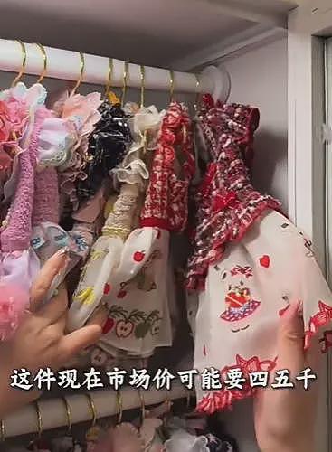 网传女留学生网络炫富？家中宠物狗服饰琳琅满目，一件意大利毛衣价值四五千（视频/组图） - 4