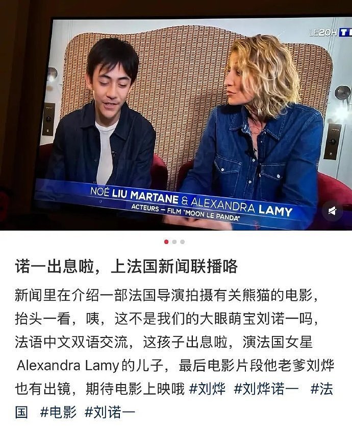 14岁诺一上法国新闻,长小胡子变化大,褪去混血感笑起来好像刘烨(组图) - 3