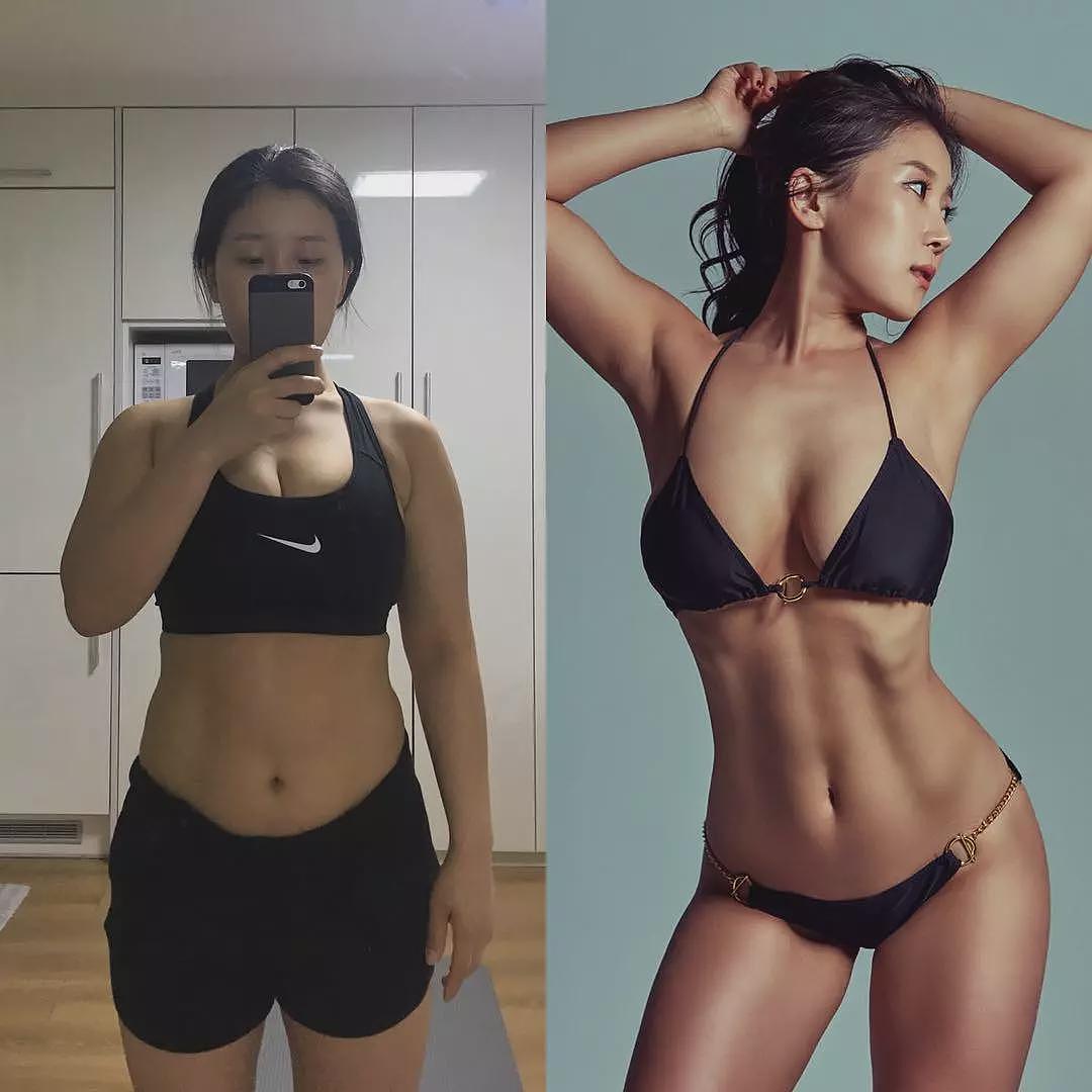 【美女】她用6个月，从“大腹婆”逆袭成马甲线女神（组图） - 5