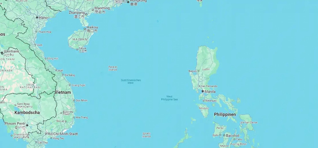 谷歌地图改标部分“南中国海”为“西菲律宾海”（图） - 2