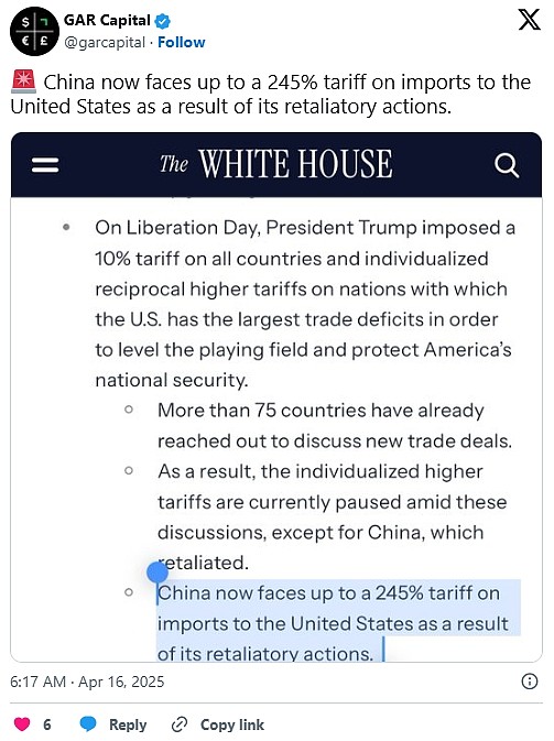美对中国征245%关税冲上热搜！中国网友：我们不玩了，胡锡进：让他们自作自受吧（组图） - 4