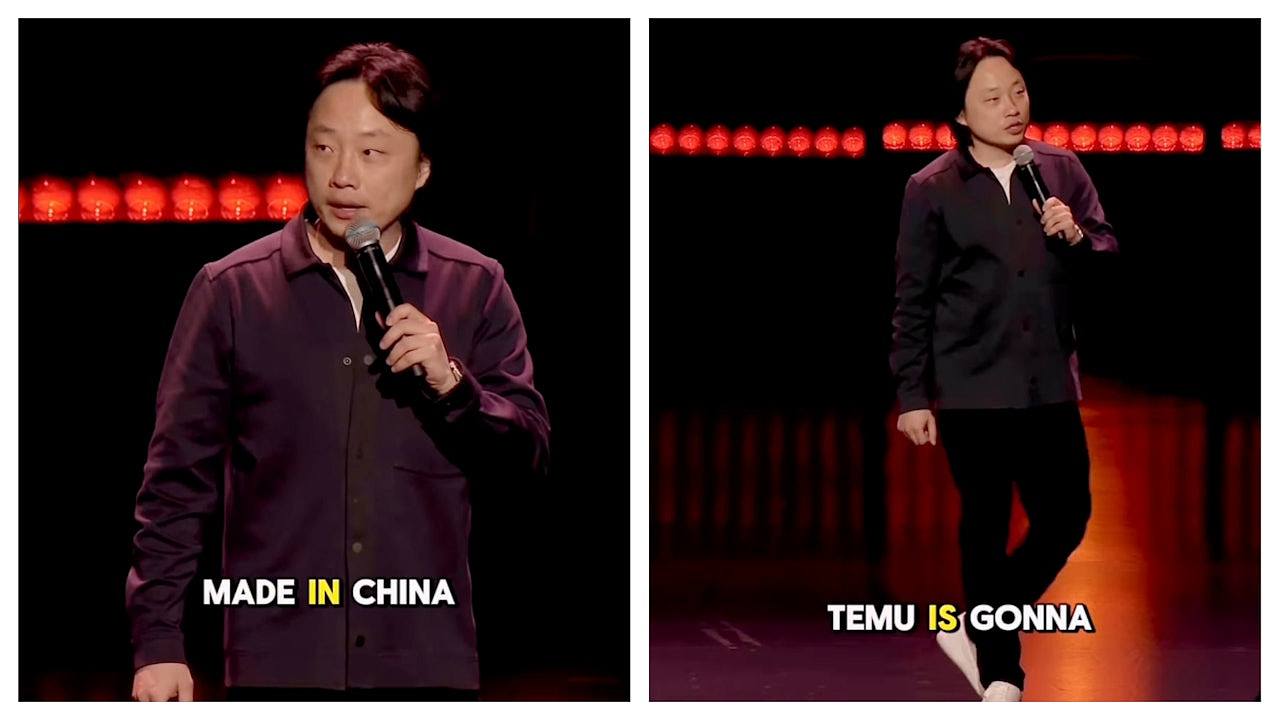 华人喜剧演员欧阳万成自嘲中国制造演出要征100%关税：Temu将成新Gucci（视频/组图） - 1