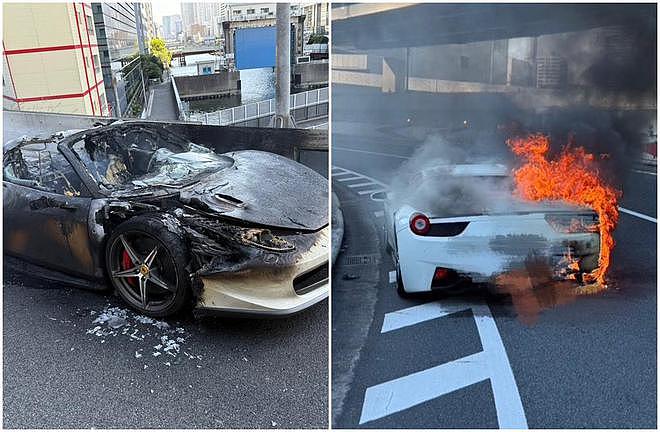 音乐人价值230万豪车，提车1小时引擎起火，整车被全部烧毁（组图） - 5