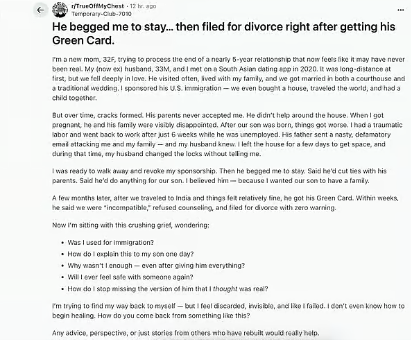 绿卡到手就离婚！32岁女出钱出力把亚裔丈夫弄到美国，婆家全员讨厌她，买房生儿子都不满意（组图） - 6