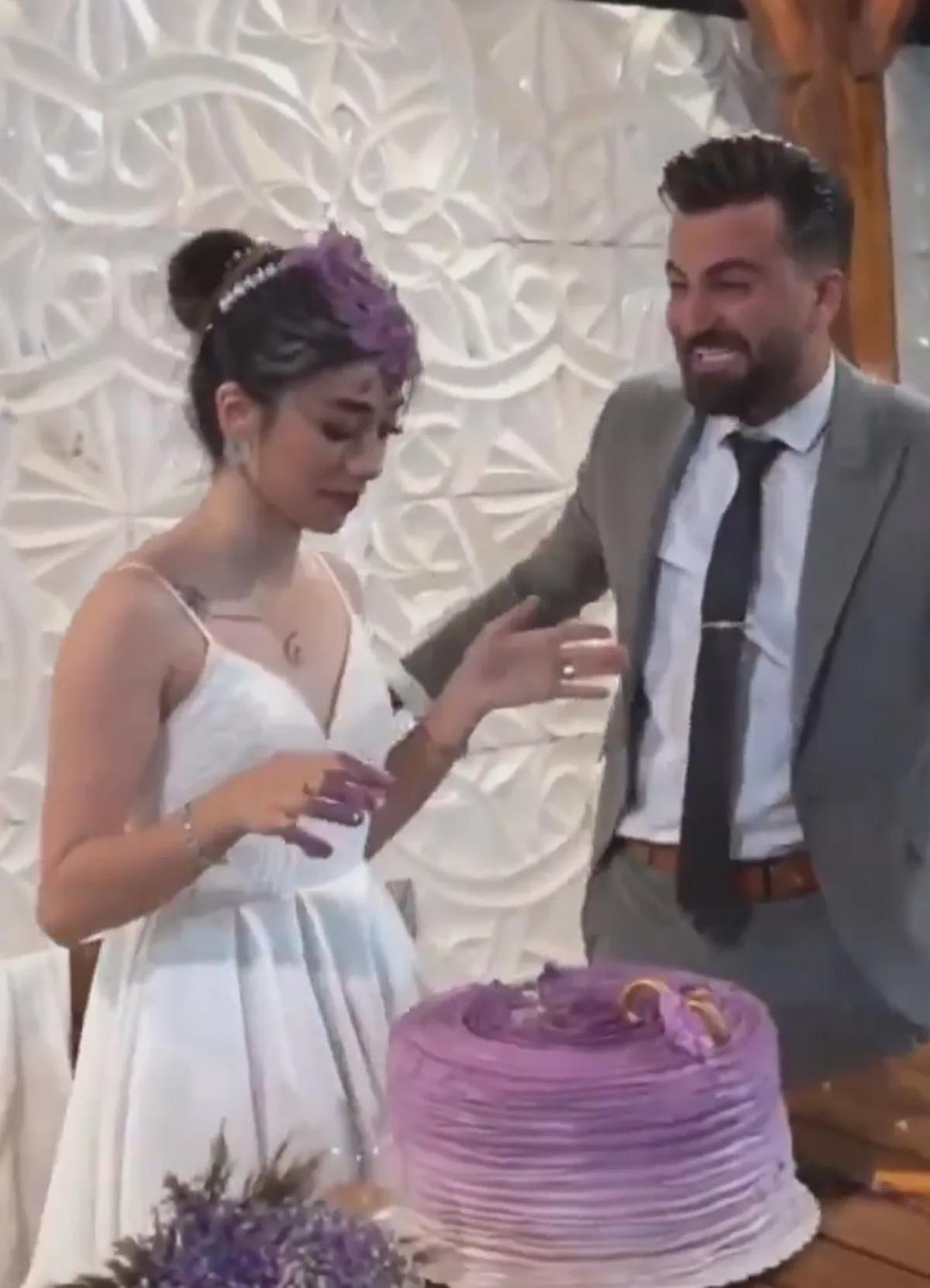 婚礼恶搞！“新娘头埋蛋糕”仍强颜欢笑，网友痛批新郎当众羞辱（视频/组图） - 3