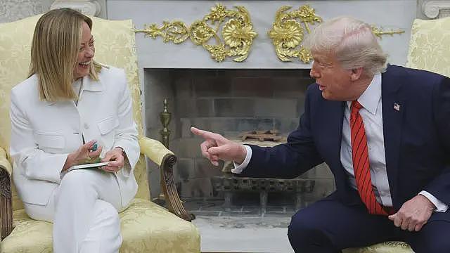 特朗普与梅洛尼谈及美国与欧洲达成贸易协议机会(组图) - 1