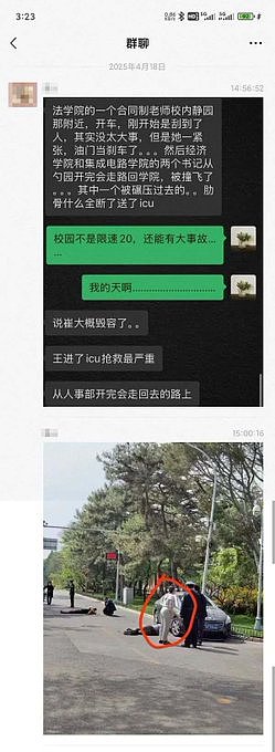 网传北大校内女老师“把油门当刹车”,撞飞两名官员引发网络热议!网友:女版“献忠”(组图) - 1
