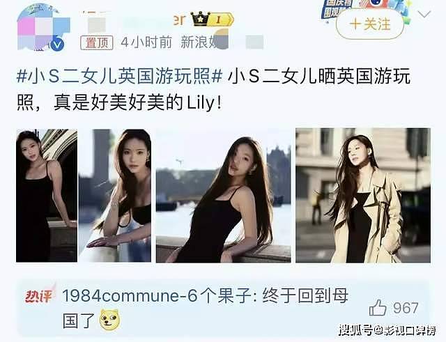 S妈发文向网友求助，小S二女儿晒英国游玩美照..（组图） - 7