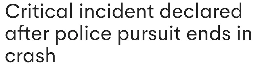 悲剧！悉尼警方飞车追逐酿惨剧，轿车失控猛撞电线杆，车内2人重伤送医！当局启动重大事件调查（组图） - 1