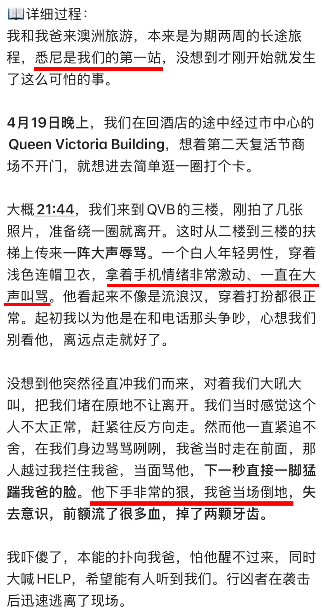 气炸！中国游客悉尼被无故暴打！各部门均“不作为”，网友们怒了…（组图） - 4