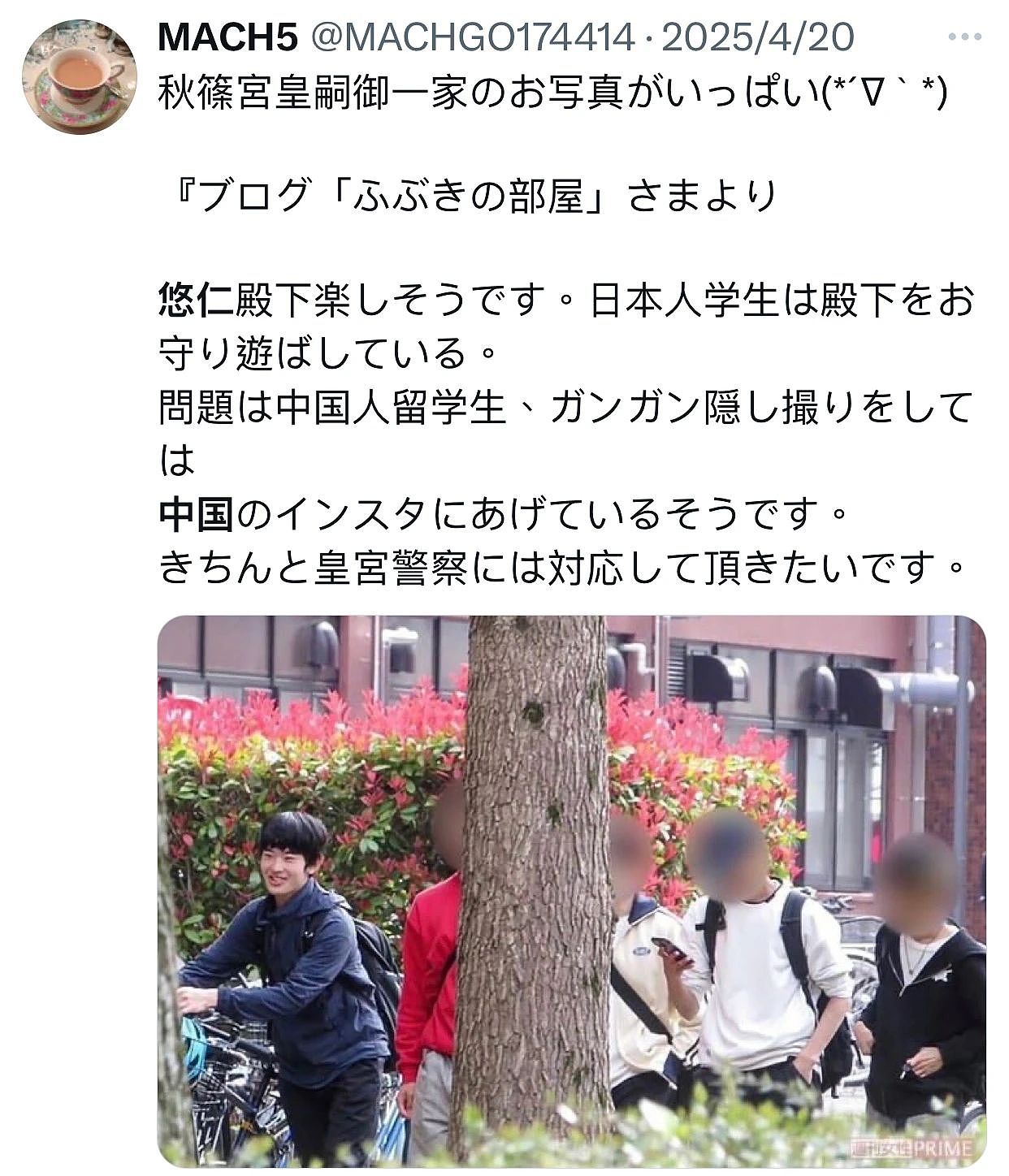 日本未来天皇频遭中国留学生偷拍!日媒称悠仁身边挤满了想跟他谈恋爱的女生(组图) - 7