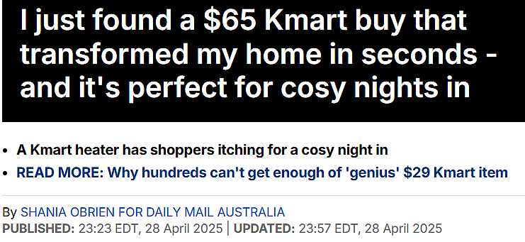 Kmart王炸上线！一物两用！网友纷纷点赞：“冬日氛围拉满”（组图） - 1