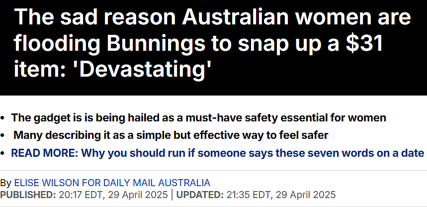 Bunnings“防狼神器”爆火!背后的真相却让人沉默…(组图) - 1