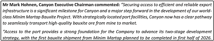 【异动股】Canyon Resources(ASX:CAY)股价飙升Minim Martap铝土矿项目预计二季度完成最终投资决议 - 3