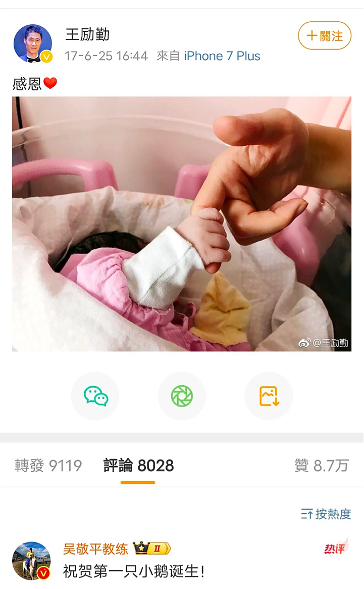 【情感】王励勤当选乒联主席，妻子连夜清空70W粉丝的账号，被赞“全网最强贤内助”（组图） - 20