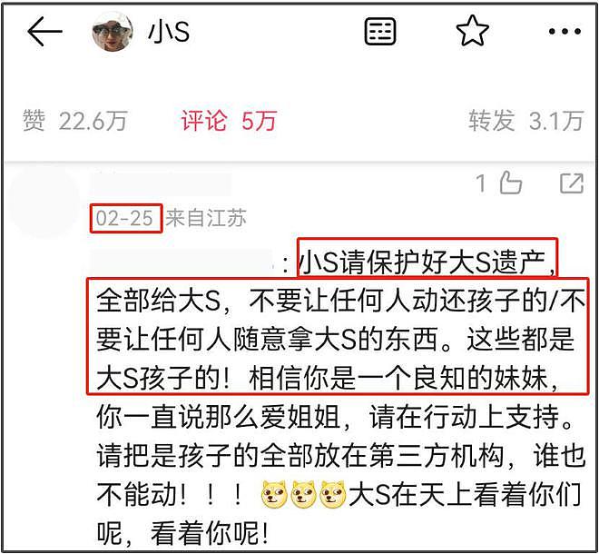 大S遗产丢失终于发酵了!小S评论区沦陷,网友喊话还给大S子女(组图) - 23