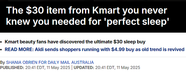 平替界的天花板!Kmart $30刀神器,让你一夜好眠!(组图) - 1