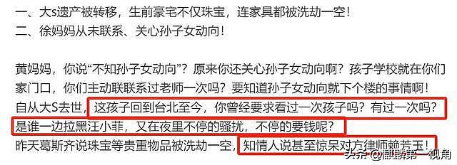 张兰律师发声,大S珠宝家具没了,S妈从未关心孙辈,深夜骚扰要钱(组图) - 2