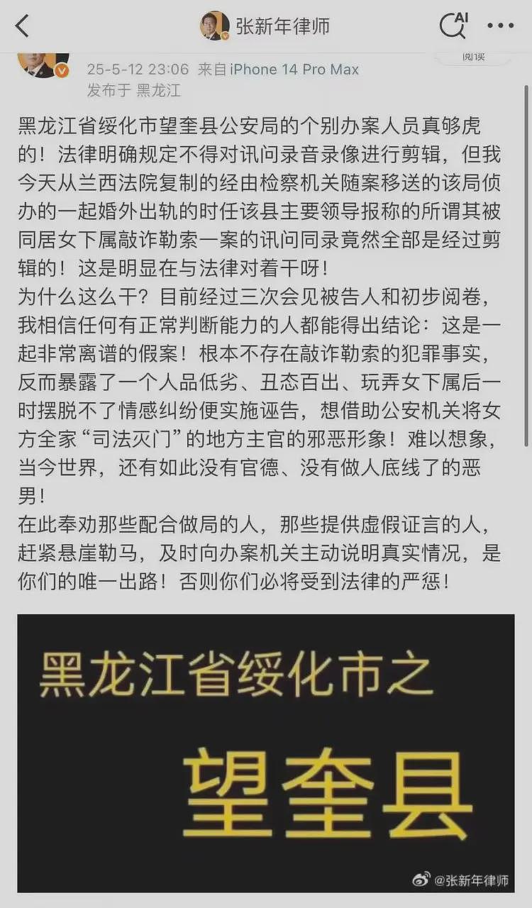 “地方官先玩后抓女下属”？知名律师张新年被警方带走（组图） - 5