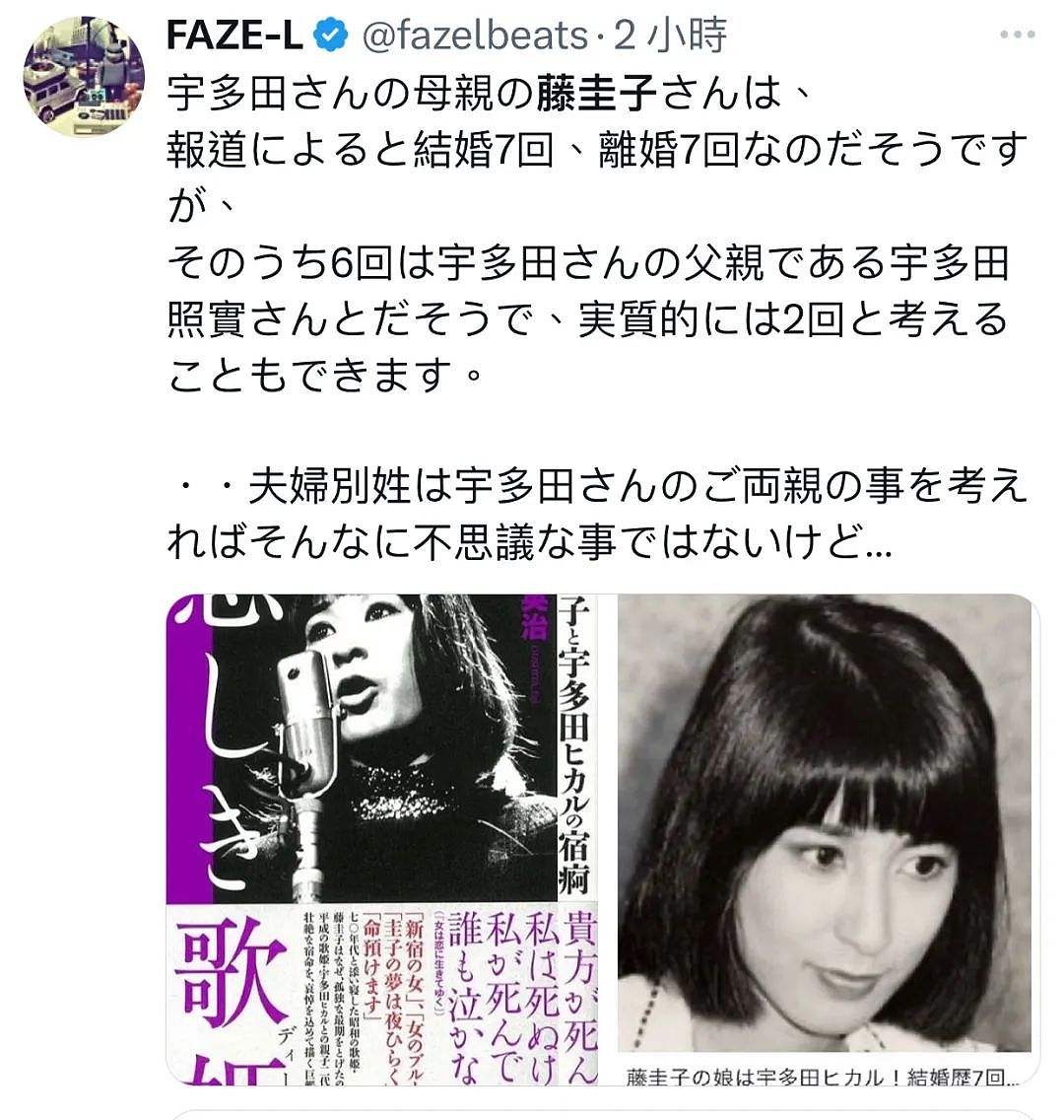 宇多田光因一句歌词遭600万人网暴抵制！日本人扬言要开除她日本祖籍...（组图） - 15