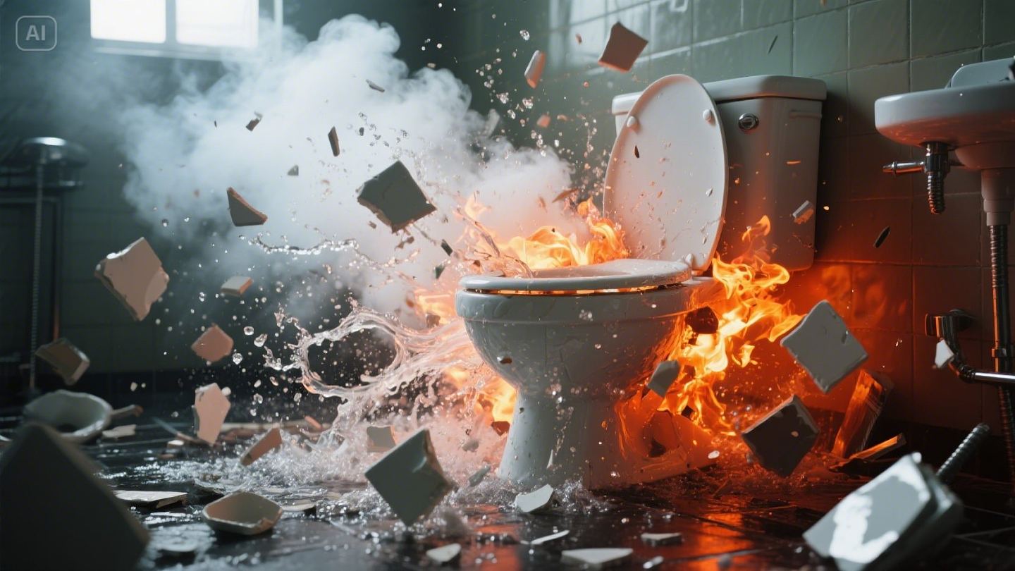 厕所一冲水“突爆炸起火”!男子全身35%面积烧伤送院,疑1原因惹祸(组图) - 3