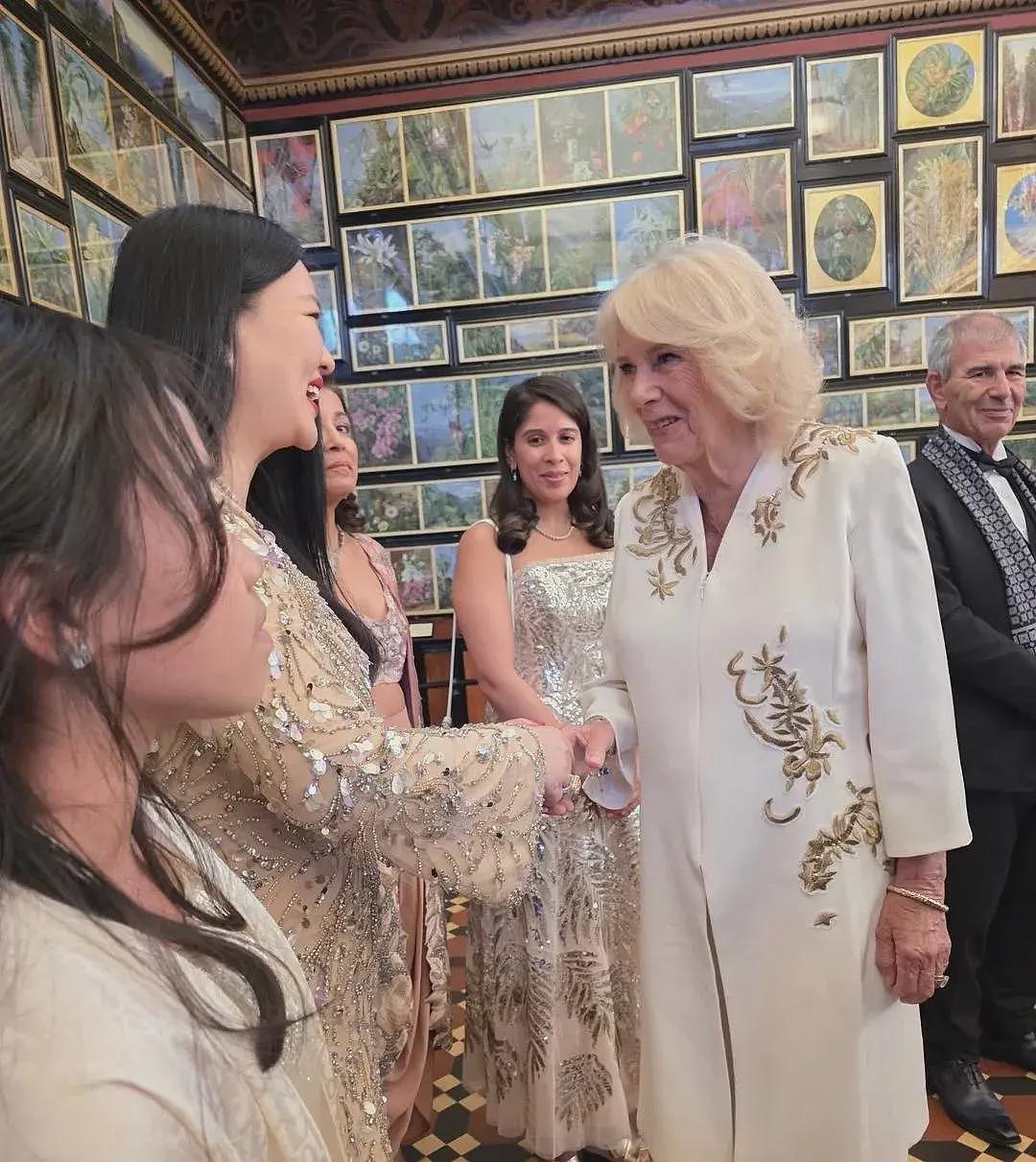 李湘母女和英王室成员同框！李湘身穿亮片礼服像贵妇，大赞卡米拉王后（组图） - 10