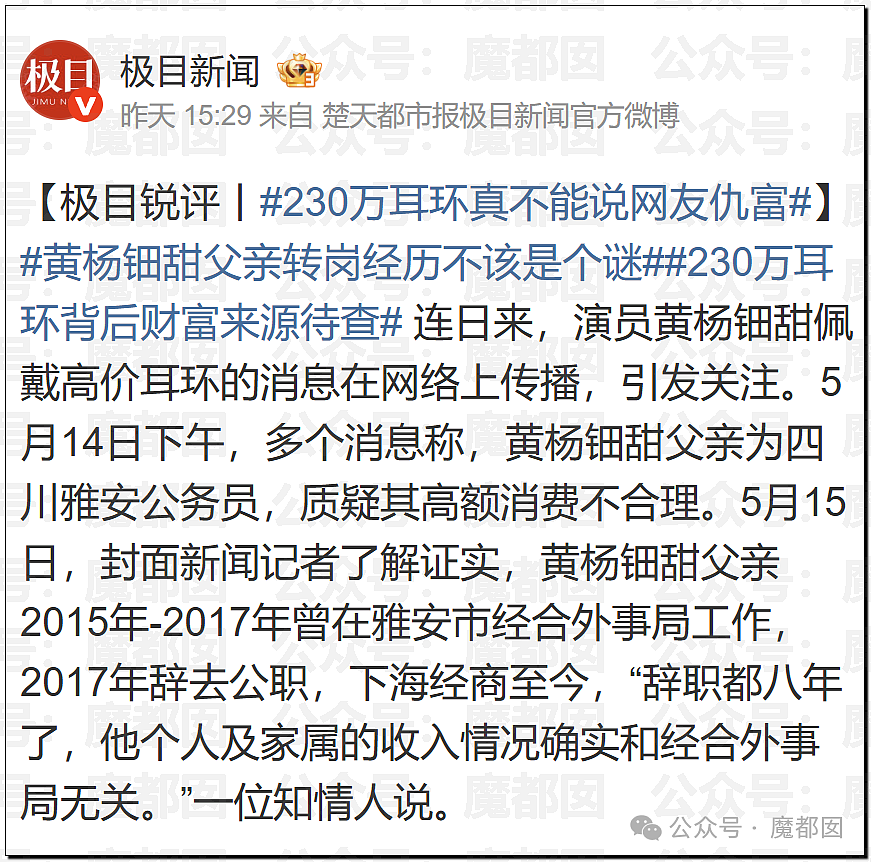巨瓜！绝美小花黄杨钿甜佩戴价值百万耳环，公务员父亲被质疑涉贪，多方回应（视频/组图） - 57