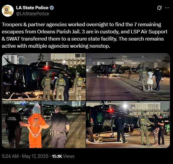 震惊全美!10名囚犯深夜穿“马桶后墙”越狱,已抓回3人!多人身负命案,内部或有帮凶…(视频/组图) - 11