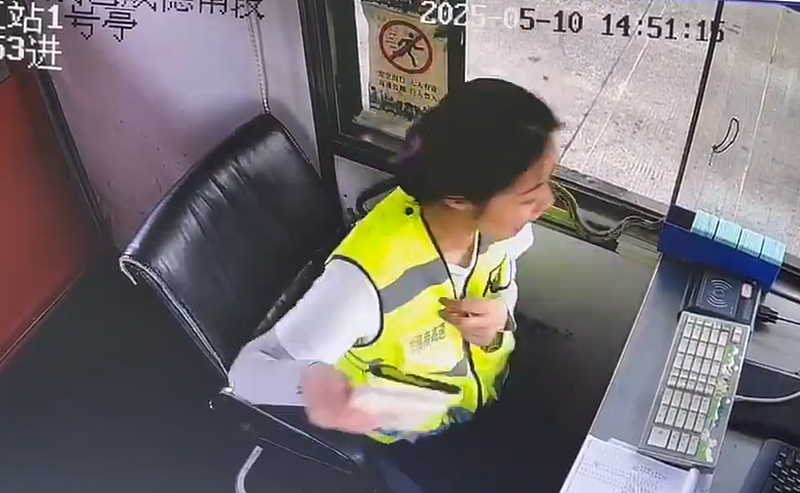 惊呆!中国高速公路收费站蛇蛇入侵,美女站员吓到花容失色(视频/组图) - 3