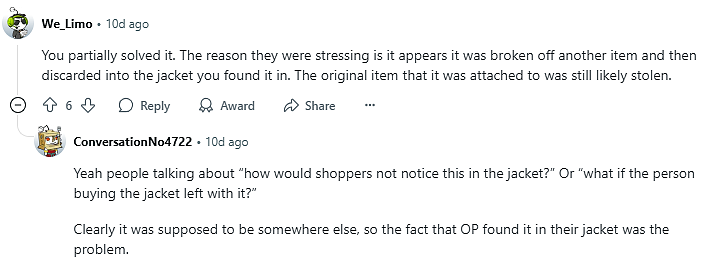 妹子在lululemon 1件新夹克衫里发现一个诡异电子设备！上交后经理脸色古怪（组图） - 7