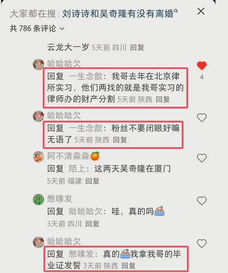 网传刘诗诗吴奇隆离婚，两人已在北京律所办财产分割，女方老粉证实（组图） - 17