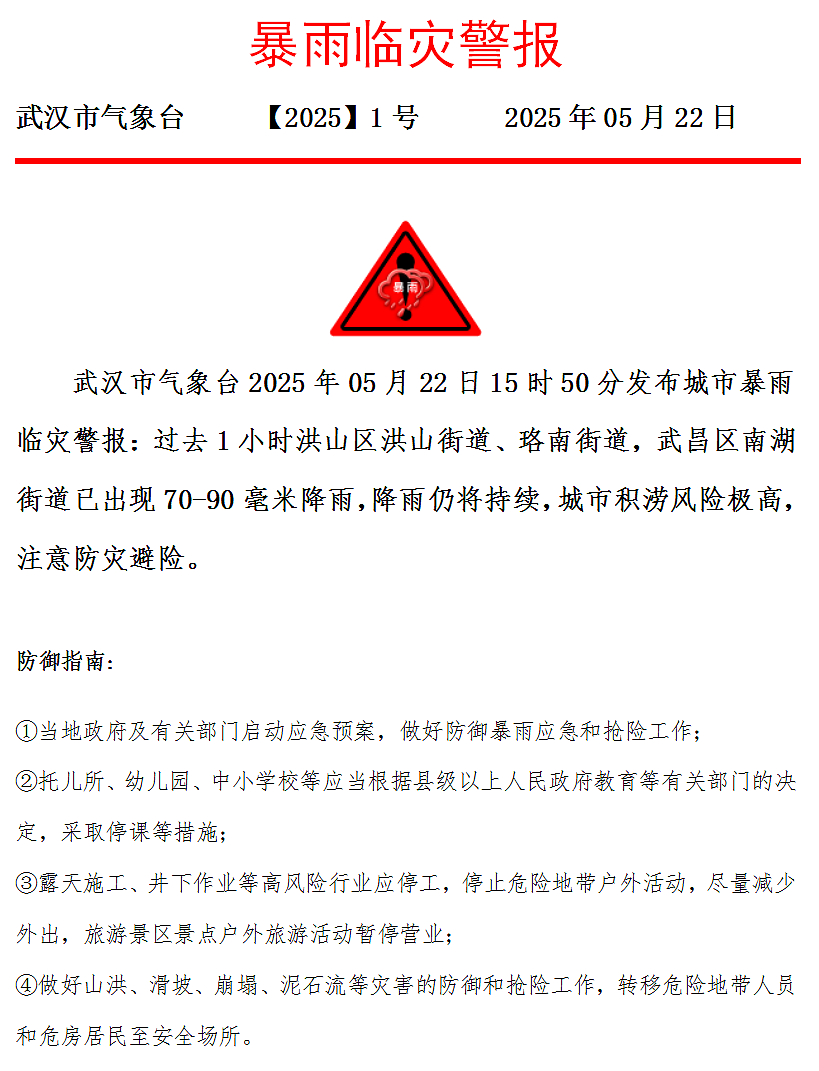 武汉发布暴雨临灾警报，武大校门口被淹（组图） - 4