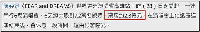 太拼!台媒曝陈奕迅演唱会票房超5500万,怪不得身体没恢复就上台(组图) - 12
