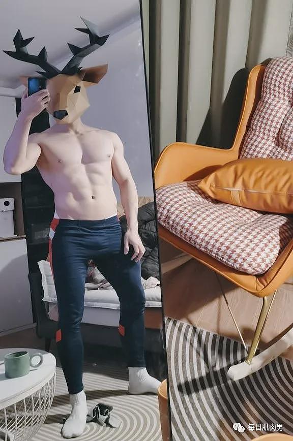 【帅哥】青岛肌肉男孩在家玩自拍，性张力拉满了（组图） - 26