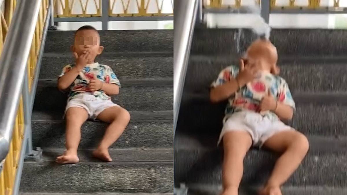 泰国4岁男童“路边狂抽烟”还露出灿笑画面疯传！碎真相曝光（组图） - 1