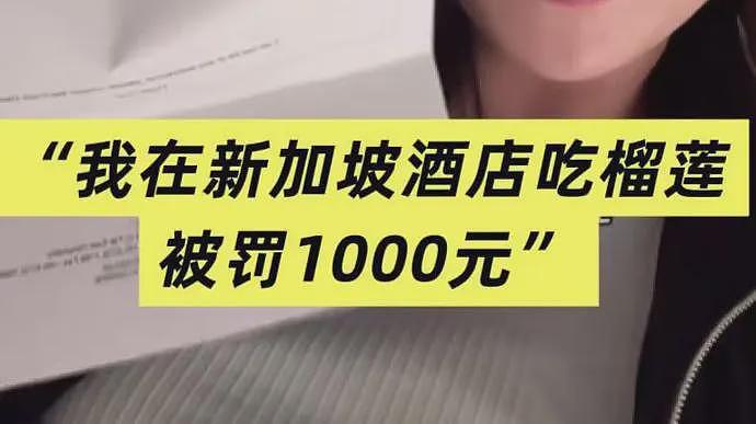 中国游客在新加坡酒店吃榴莲，被罚1000元！当事人：已向酒店致歉（视频/组图） - 1