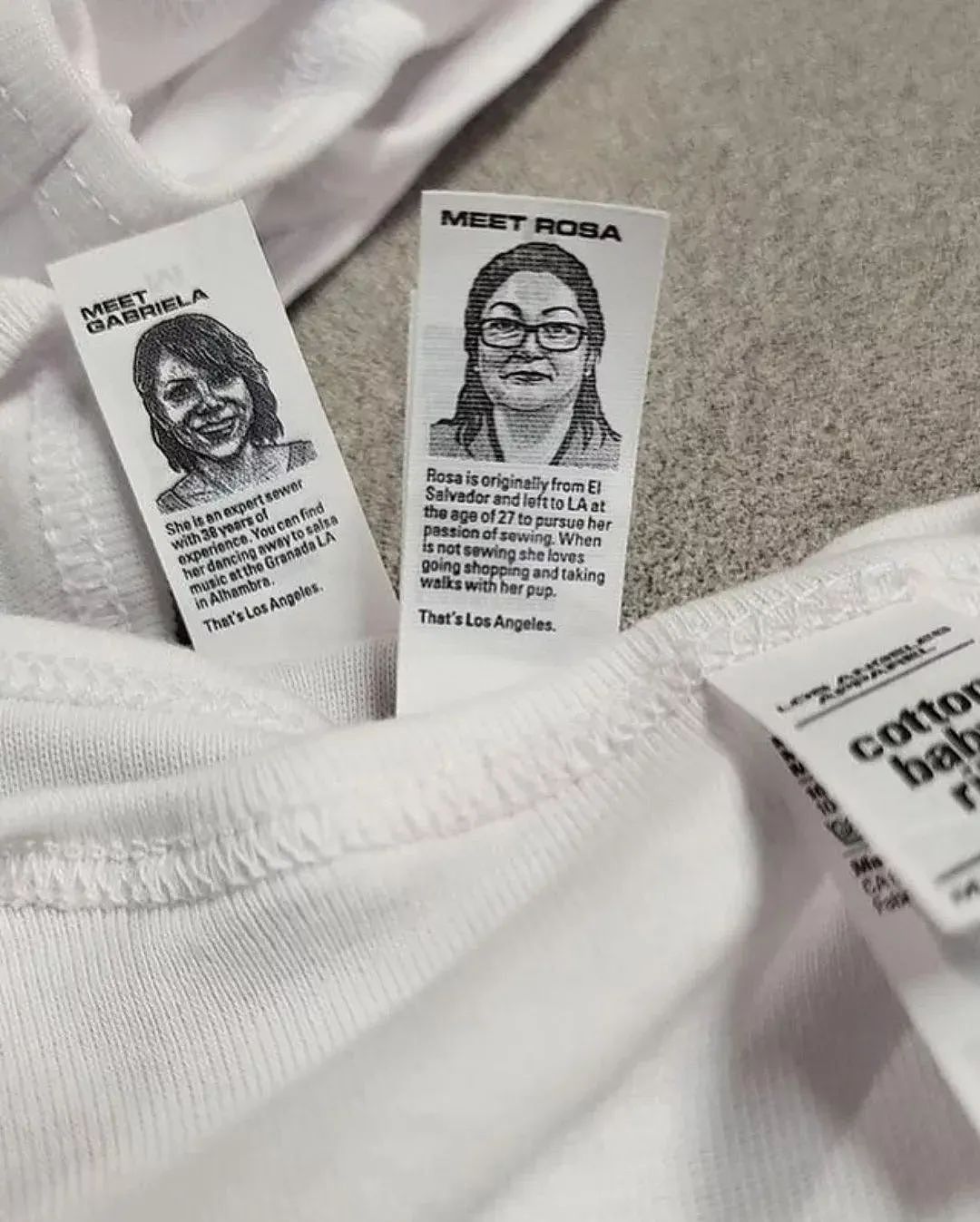 暖心还是作秀？洛杉矶服装品牌将工人的脸和名字印上标签惹争议！网友：这个设计真有人买单吗（组图） - 3