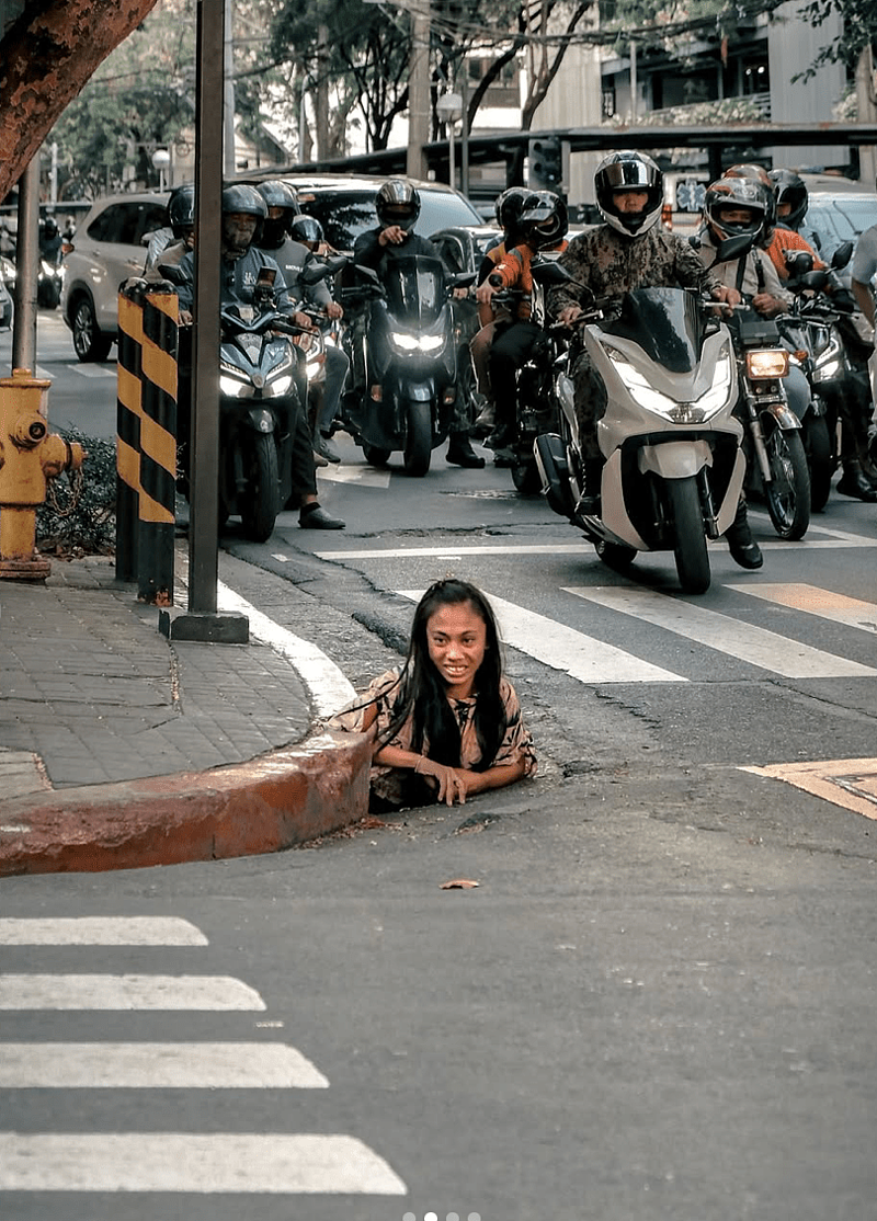 菲律宾长发女从马路渠口爬出，真相令人心酸（组图） - 3