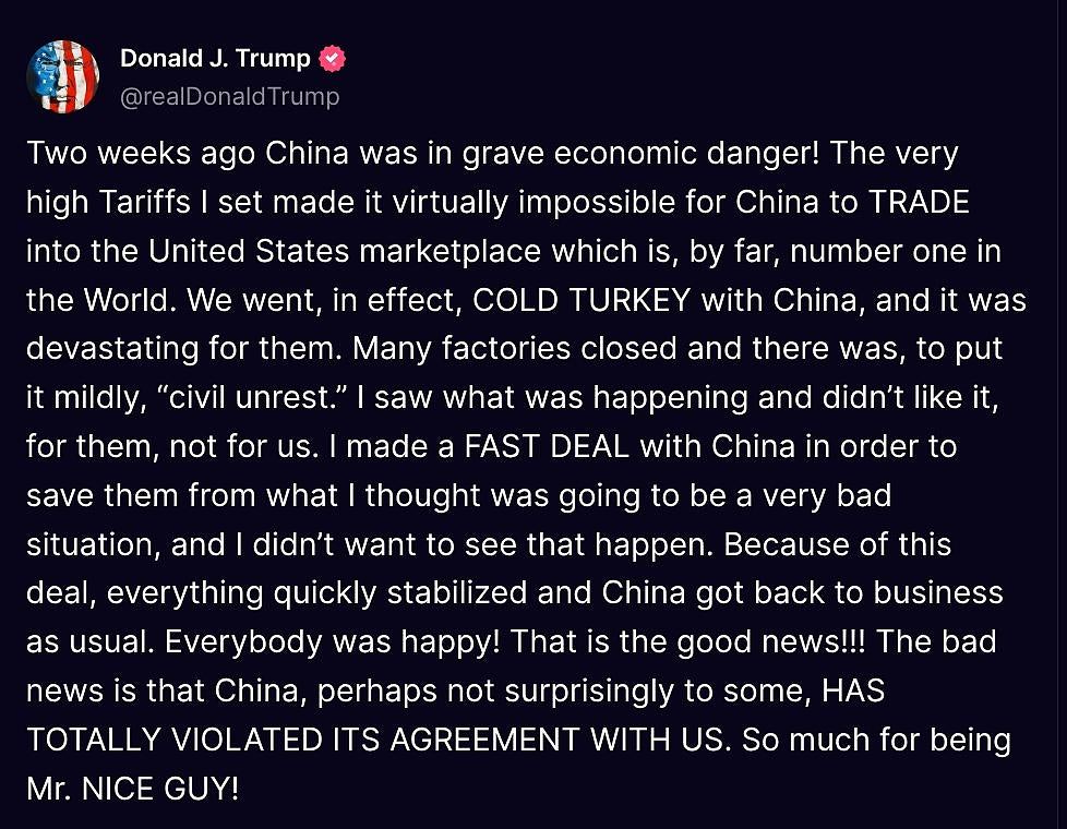特朗普指中国违反瑞士协议,美媒:中方未加快稀土出口审批成关键(组图) - 1