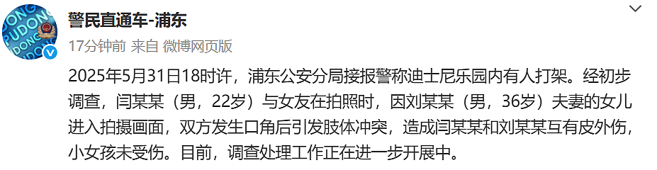 “上海迪士尼游客打架”引关注！相关部门：因拍照起冲突，孩子没受伤，正调查处理（视频/组图） - 2