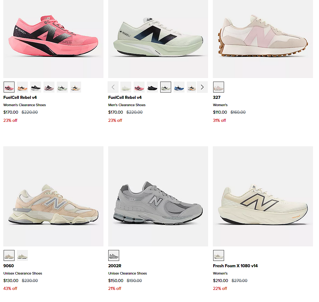 好机会!【New Balance】运动鞋及服饰限时折上折(组图) - 1