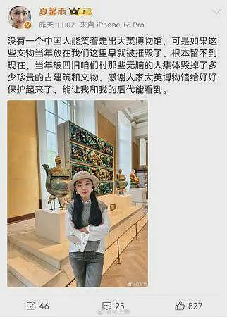 “感谢西方文化入侵” 中国女星言论被指辱华：文物存中国早被毁了（组图） - 2