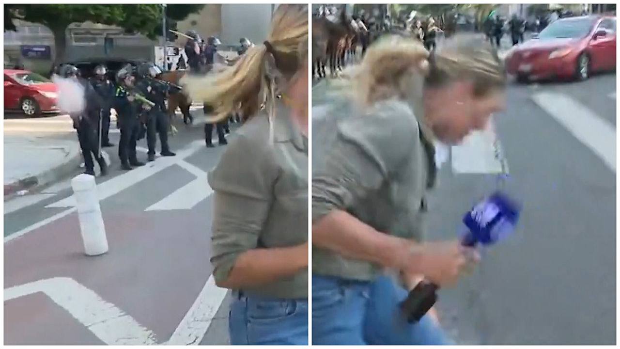 洛杉矶骚乱美警橡胶弹击中澳媒记者,阿尔巴尼斯:不可接受(视频/组图) - 1