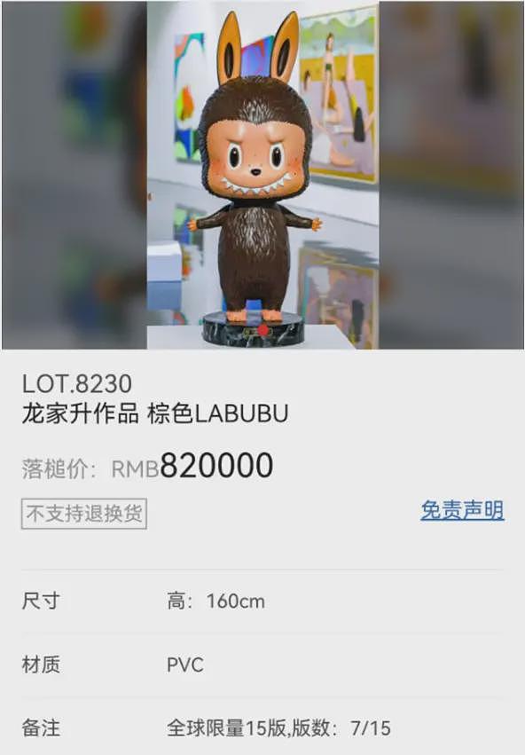 一只LABUBU拍出108万元，光佣金就16万多元！至于买家身份...（组图） - 2