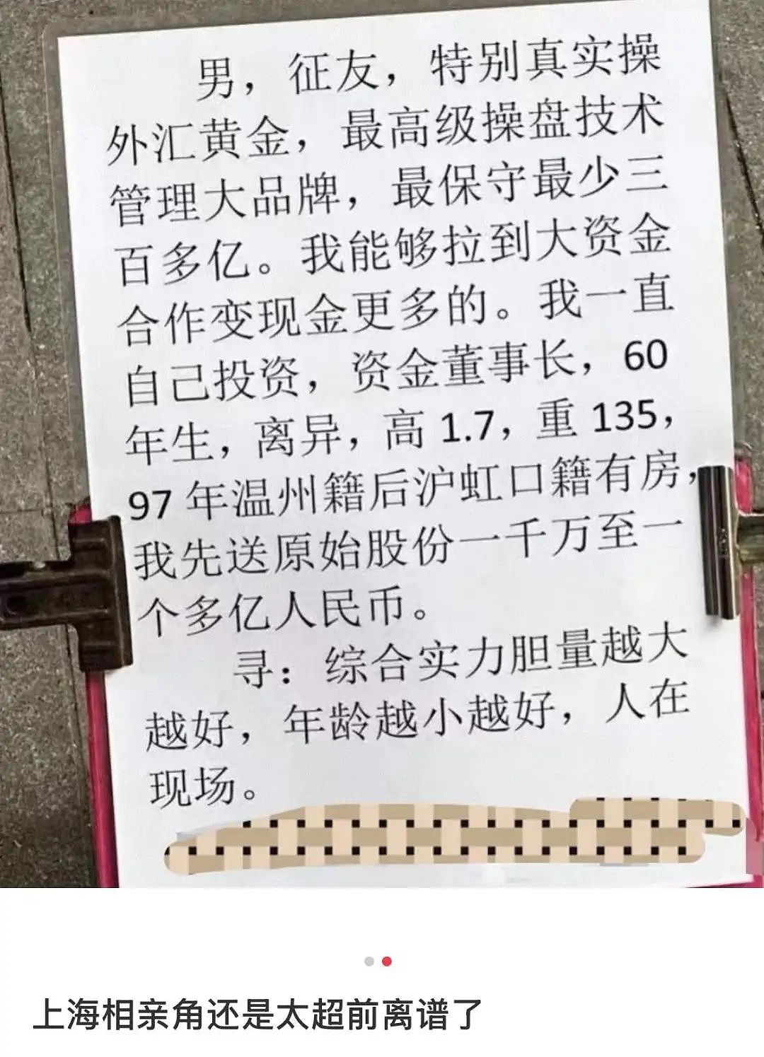 杭州相亲角的简历，到底有多禁忌？（组图） - 11